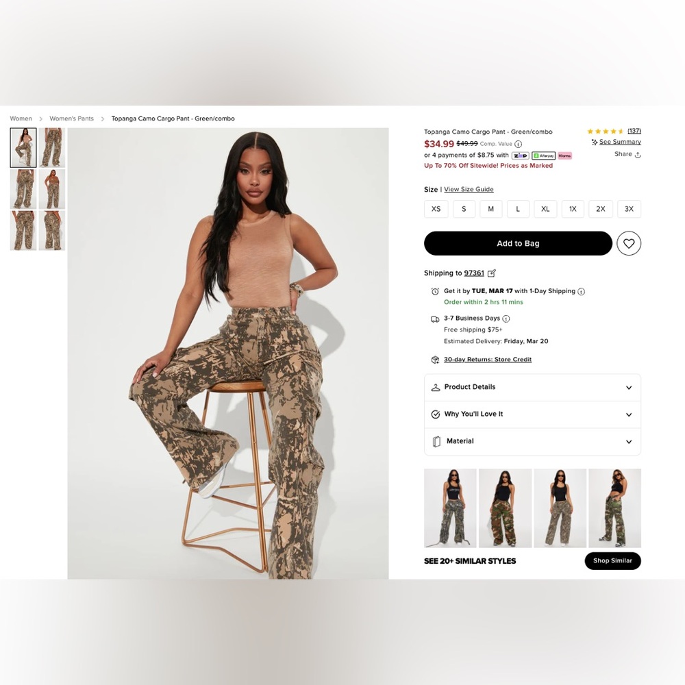 Like new camo cargo pants